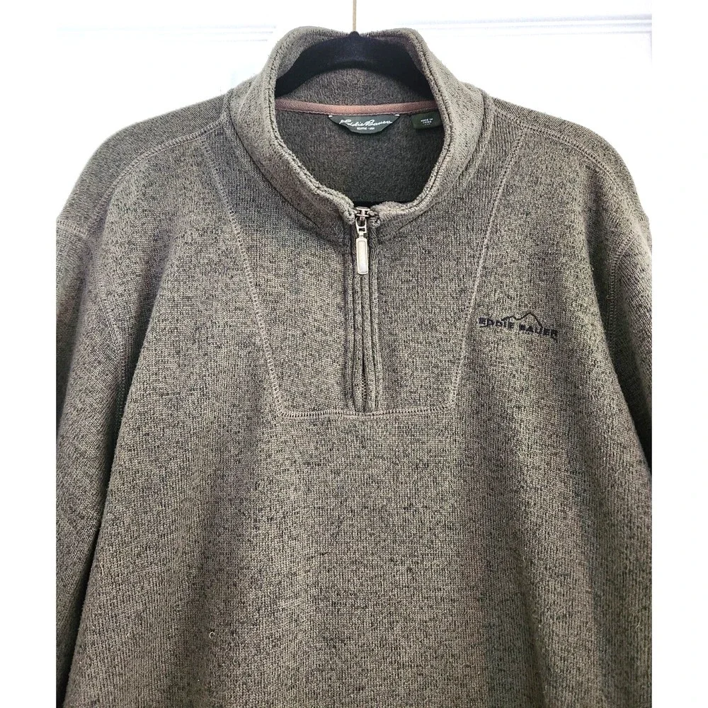 Eddie Bauer Men's XXL Radiator Fleece Quarter-Zip Pullover Sweater Dark Green